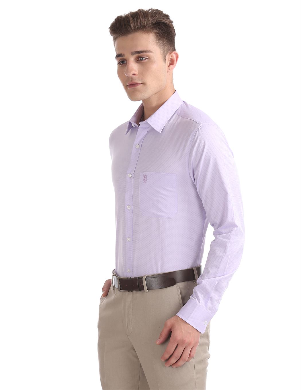 U.S. Polo Assn. Men Self Design Formal Wear Shirt